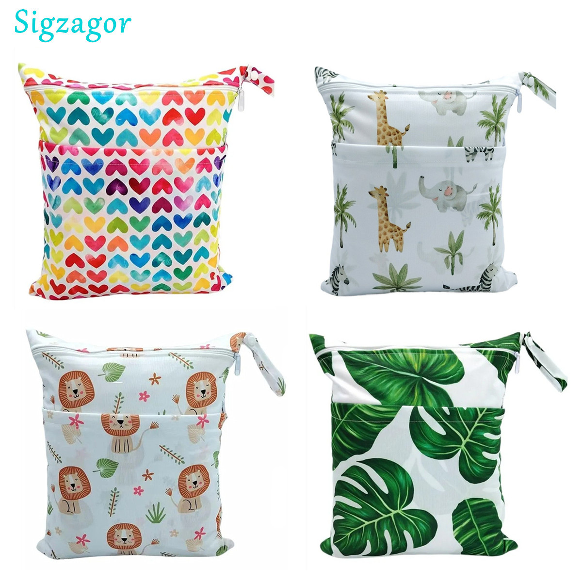 Baby Clothing Bag - [Sigzagor] 1 Wet Dry Bag With