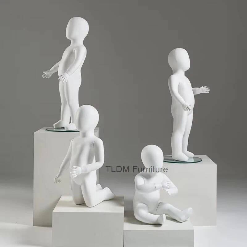 Baby Clothing Display Stand - Children's Mannequins Matte White Children's Clothing