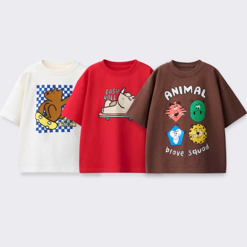 Printed Cartoon T-shirt For Ki - Baby Clothing For Summer 评论和价格