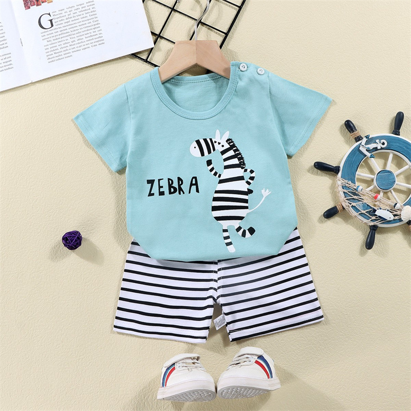 Cotton Tees+Shorts 2-piece Tra - Baby Clothing For Summer 评论和价格