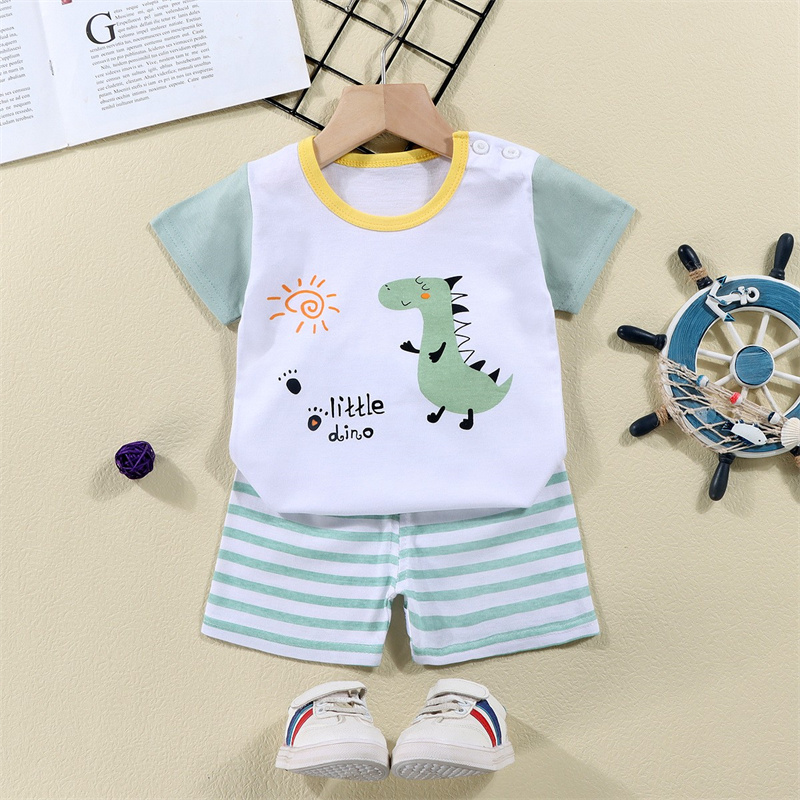Cotton Tees+Shorts 2-piece Tra - Baby Clothing For Summer 评论和价格
