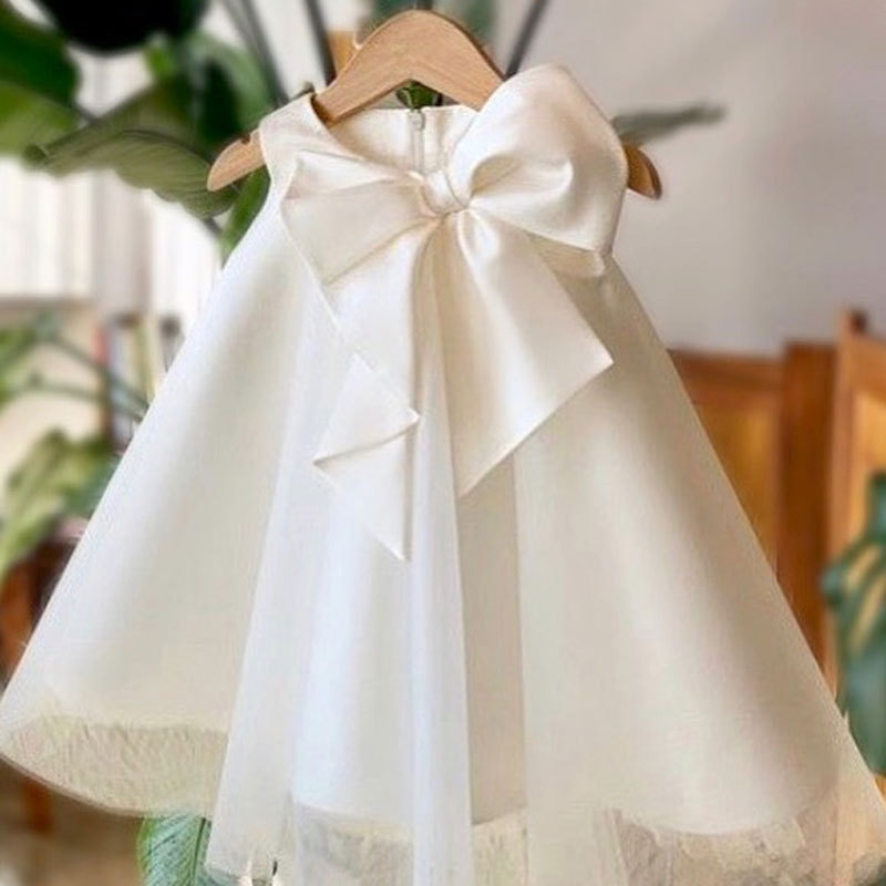 Summer Big Bow Baby Girl Dress - Baby Clothing For Summer 评论和价格
