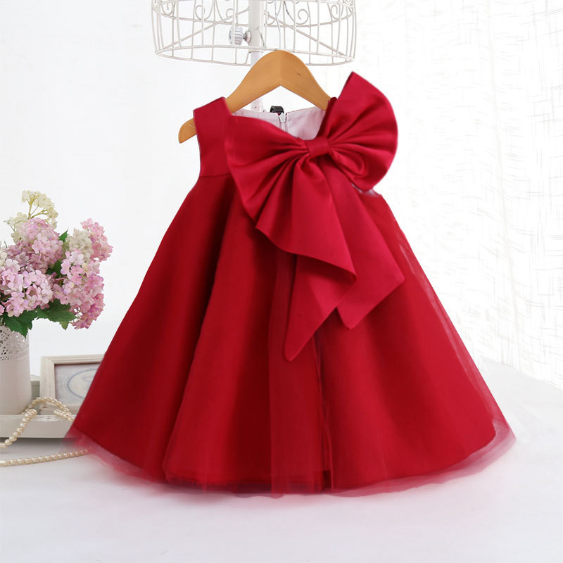 Summer Big Bow Baby Girl Dress - Baby Clothing For Summer 评论和价格