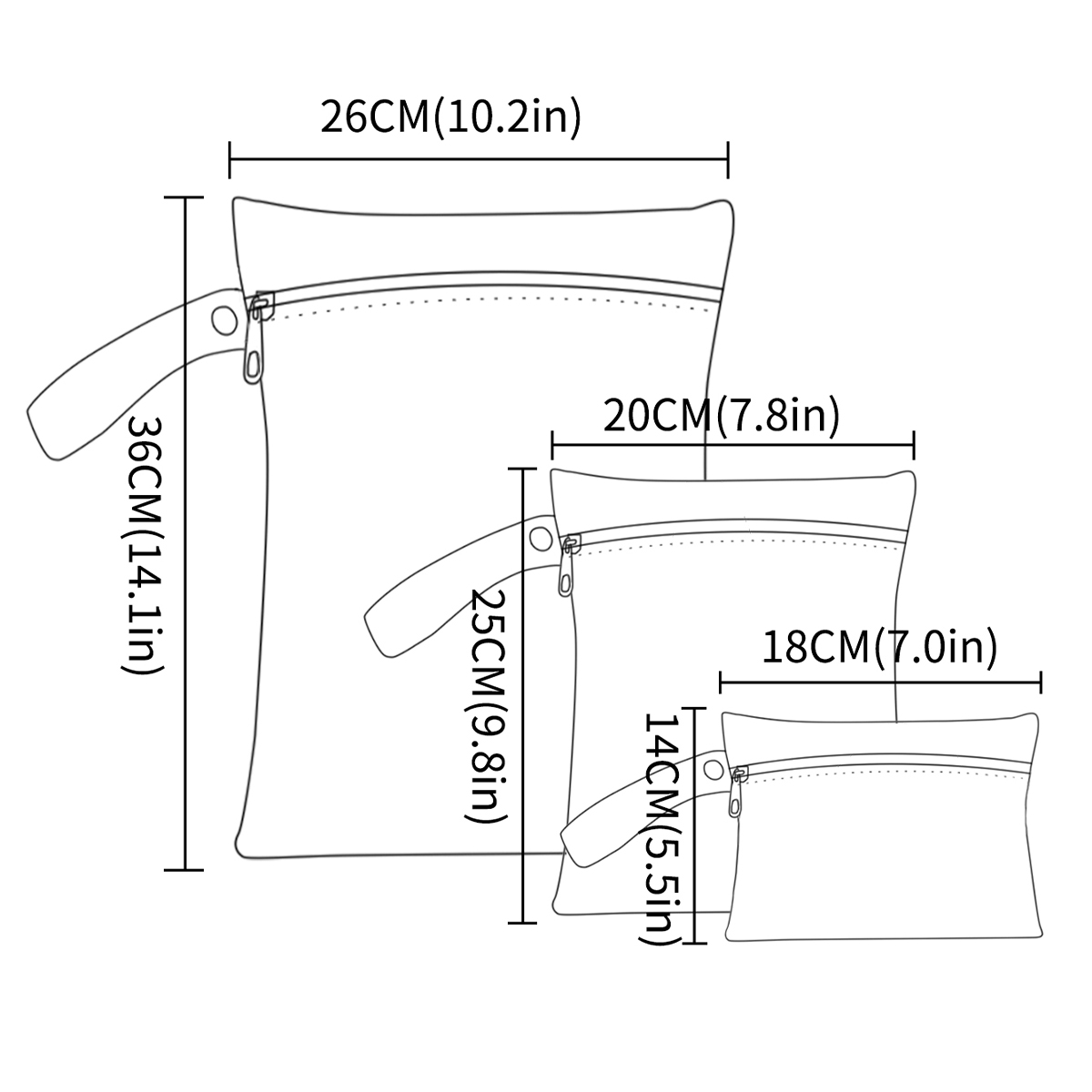 3Pcs/S Different Size Waterpro - Baby Clothing Bag 评论和价格