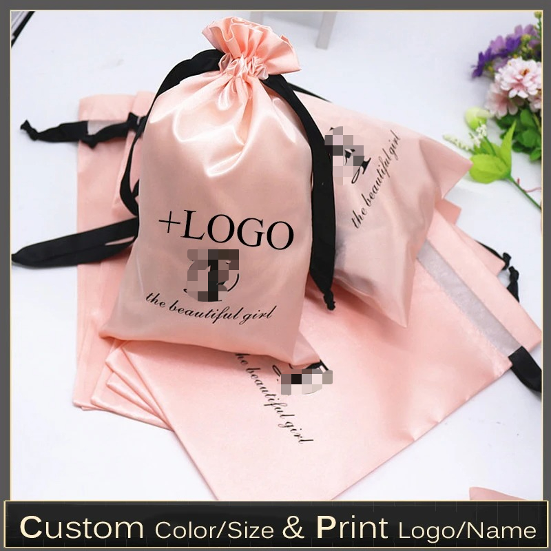 20PCS Baby Pink Silk Satin Pou - Baby Clothing Bag 评论和价格