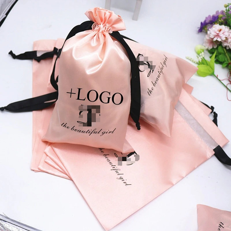 20PCS Baby Pink Silk Satin Pou - Baby Clothing Bag 评论和价格