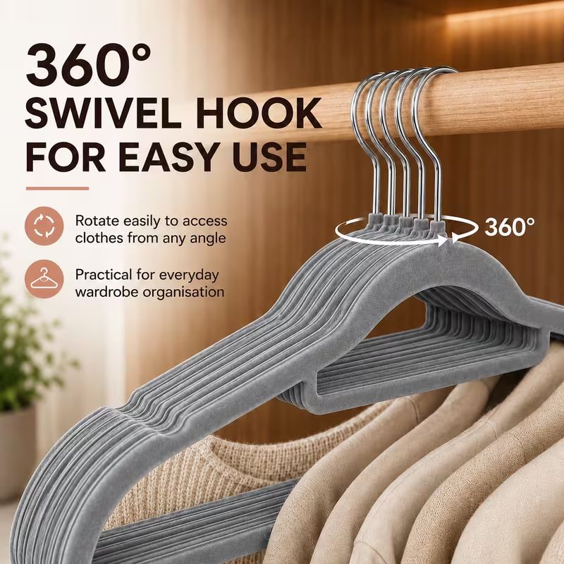 Velvet Hanger Set of 50 - Non- - Baby Clothing Rack 评论和价格