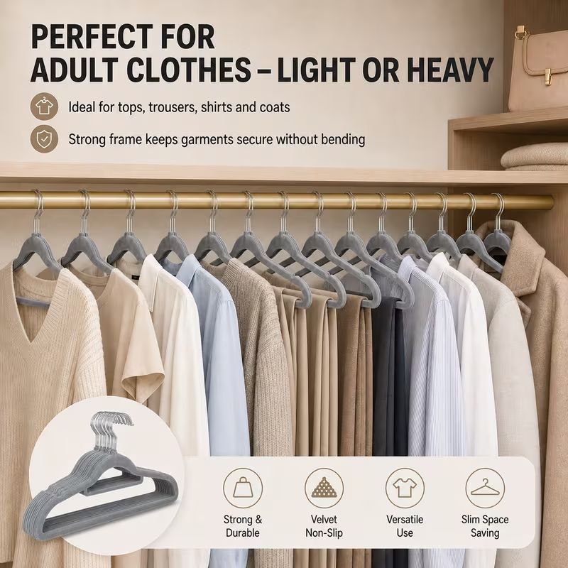 Velvet Hanger Set of 50 - Non- - Baby Clothing Rack 评论和价格